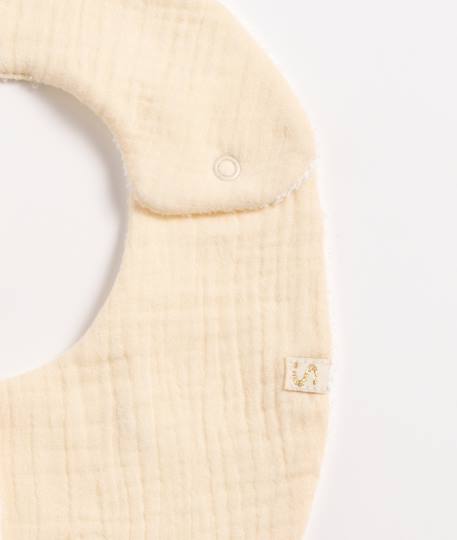 Lot de 2 bavoirs en gaze de coton - uni petale Beige+Rose+Rouge+Vert 2 - vertbaudet enfant 