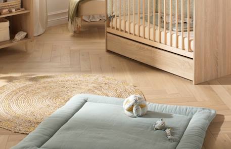 Grand tapis de jeu en double gaze de coton - uni petale Beige+Rose+Rouge+Vert 12 - vertbaudet enfant 