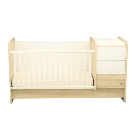 Lit bébé combiné évolutif avec commode à langer 3 tiroirs - paloma Marron/blanc 3 - vertbaudet enfant 