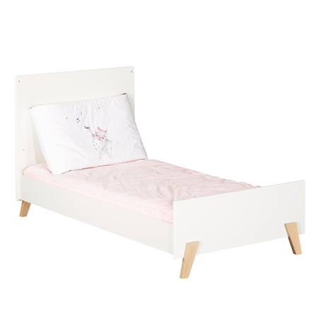 Lit bébé évolutif - little big bed sur pieds en bois - joy Blanc/marron 5 - vertbaudet enfant 