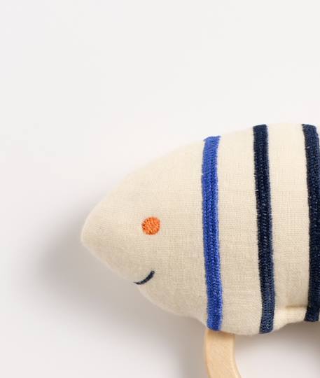 Hochet poisson avec anneau en bois - baby sailor Blanc 2 - vertbaudet enfant 