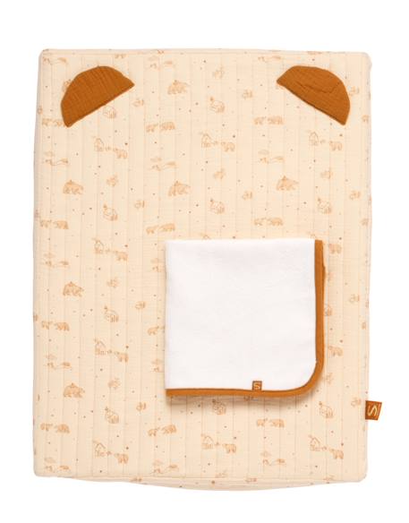 Matelas à langer en double gaze de coton et sa serviette - orsino Beige 2 - vertbaudet enfant 