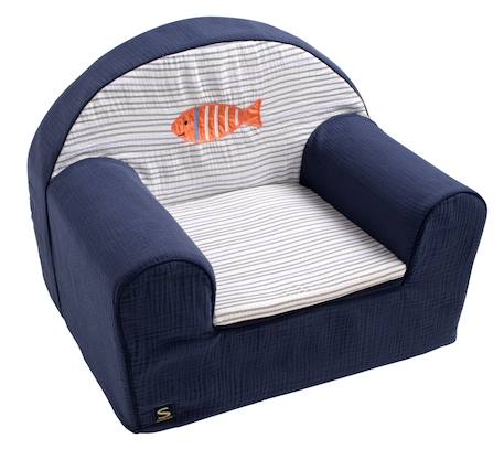 Fauteuil club enfant en gaze de coton - baby sailor Bleu 1 - vertbaudet enfant 