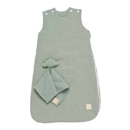 Gigoteuse bébé hiver en double gaze de coton et son doudou mouchoir Beige+Rose+Rouge+Vert 10 - vertbaudet enfant 