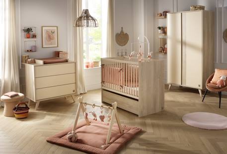 Armoire bébé 2 portes avec pieds bois - melinee Marron/beige 5 - vertbaudet enfant 