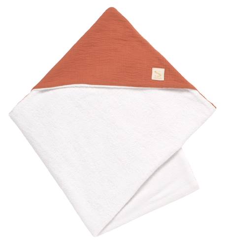 Sortie de bain en double gaze de coton et éponge - uni sauge Beige+Rose+Rouge+Vert 5 - vertbaudet enfant 