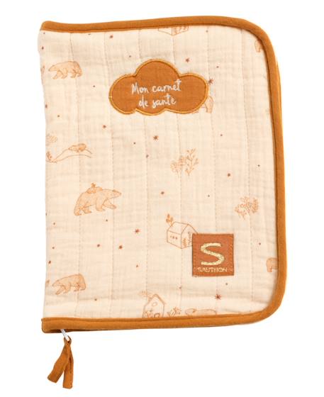 Protège carnet de santé en double gaze de coton - orsino Beige 1 - vertbaudet enfant 