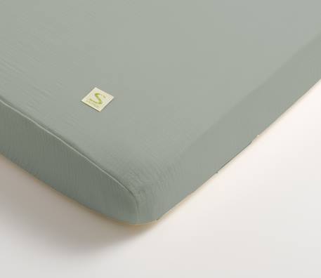 Draps housse bébé en coton bio - uni petale Beige+Rouge+Vert 6 - vertbaudet enfant 