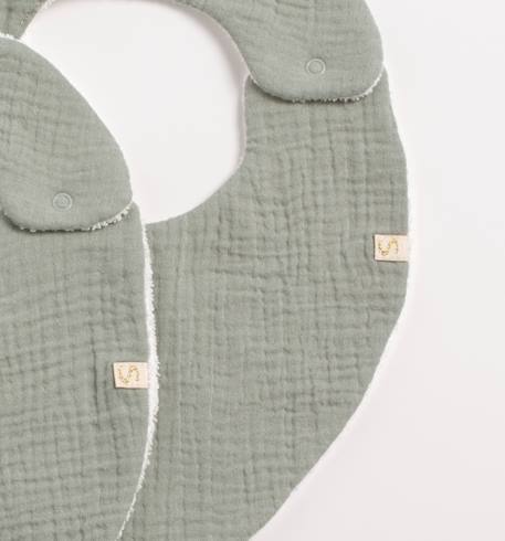 Lot de 2 bavoirs en gaze de coton - uni petale Beige+Rose+Rouge+Vert 8 - vertbaudet enfant 