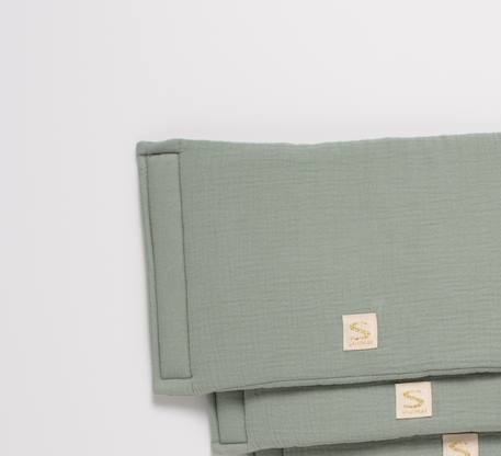 Protections de barreaux de lit en coton Beige+Beige foncé+Bleu/blanc+Ecru léopard+Moutarde+Rose+Rose foncé+Rouge+Vert+Vert tilleul 32 - vertbaudet enfant 