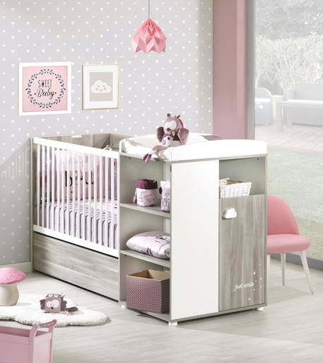 Tiroir pour lit évolutif en bois - smile Beige+Gris 4 - vertbaudet enfant 