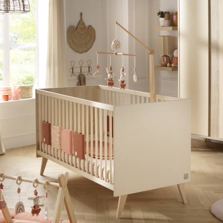 Lit bébé évolutif - little big bed sur pieds en bois avec têtes panneaux imitation bois - melinee Marron/beige 3 - vertbaudet enfant 