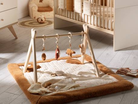 Grand tapis de jeu en double gaze de coton et sherpa - orsino Beige 3 - vertbaudet enfant 
