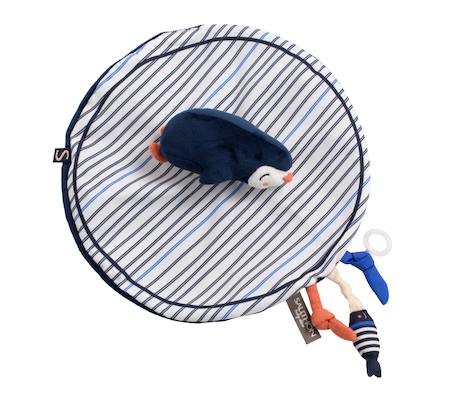 Doudou mouchoir pingouin velours - baby sailor Bleu 1 - vertbaudet enfant 