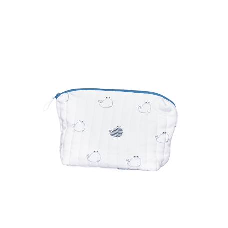 Trousse de toilette en coton bio - blue baleine Blanc 2 - vertbaudet enfant 
