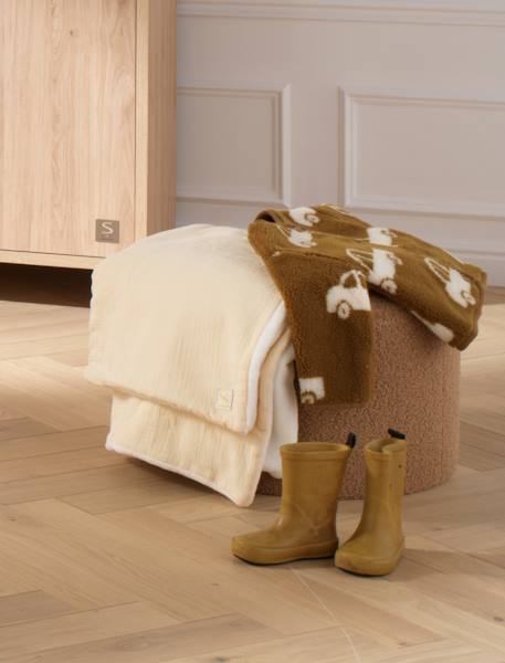 Couverture bébé en gaze de coton et polaire Beige+Rose+Rouge+Vert 3 - vertbaudet enfant 