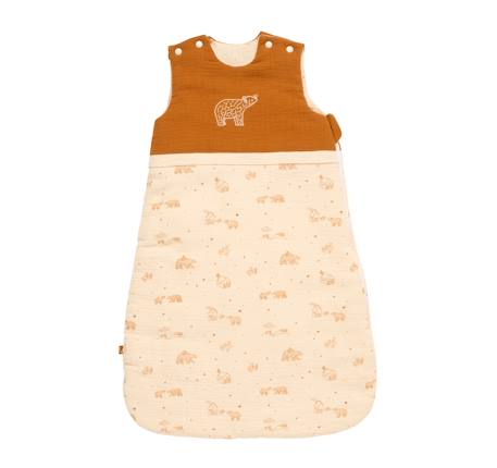 Gigoteuse bébé hiver broderie ours en double gaze de coton - orsino Beige 1 - vertbaudet enfant 