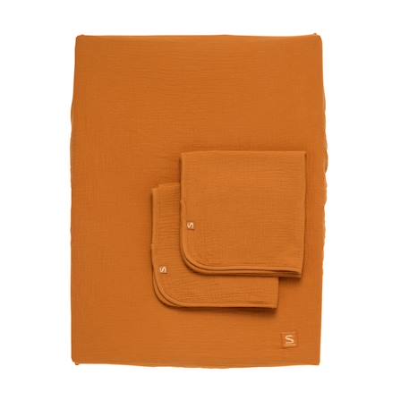 Housse de matelas à langer et linges en gaze de coton - orsino Marron 1 - vertbaudet enfant 