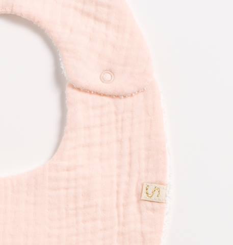 Lot de 2 bavoirs en gaze de coton - uni petale Beige+Rose+Rouge+Vert 4 - vertbaudet enfant 