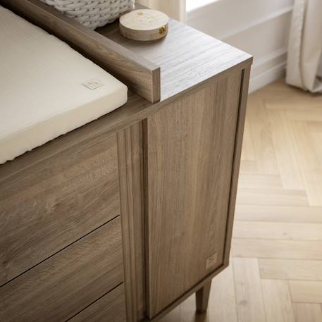 Plan à langer pour commode 3 tiroirs et 1 porte - mokka Marron 4 - vertbaudet enfant 
