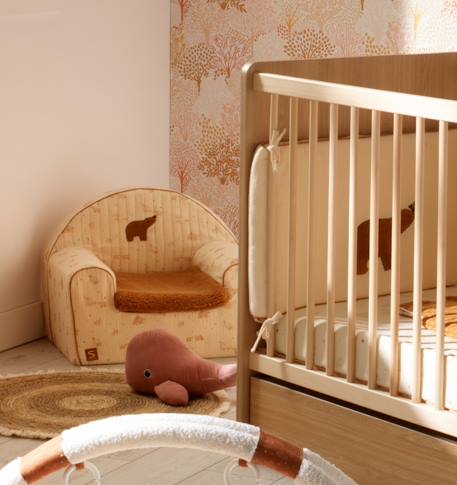 Fauteuil club enfant en gaze de coton et sherpa - orsino Beige 2 - vertbaudet enfant 