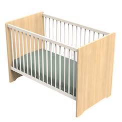 Chambre et rangement-Chambre-Lit bébé, lit enfant-Lit bébé-Lit avec têtes de lit arrondies en bois décor chêne miel - vanille