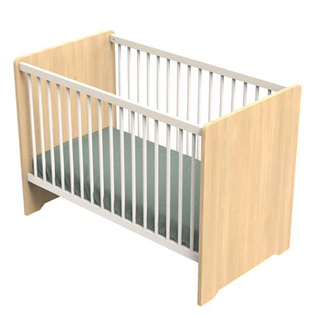 Lit bébé avec têtes de lit arrondies en bois décor chêne miel - vanille Beige+Marron 1 - vertbaudet enfant 