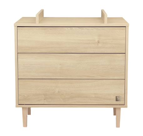 Commode 3 tiroirs pieds bois - paloma Blanc/marron+Marron 10 - vertbaudet enfant 
