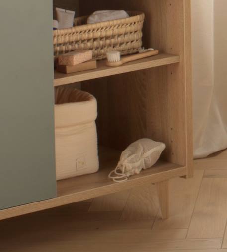 Panière de rangement en double gaze de coton - uni petale Beige+Rose+Rouge+Vert 2 - vertbaudet enfant 