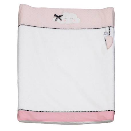 Matelas à langer en coton - miss fleur de lune Blanc 1 - vertbaudet enfant 
