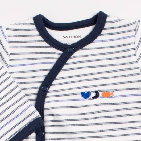Pyjama bébé avec poches - baby sailor Blanc/bleu+Bleu 2 - vertbaudet enfant 