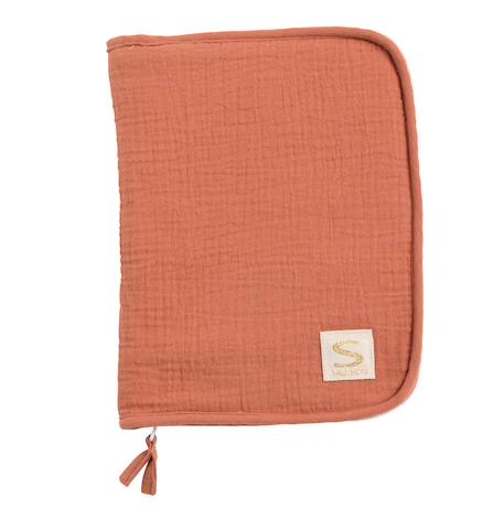 Protège carnet de santé en double gaze de coton - uni terracotta Beige+Rose+Rouge+Vert 5 - vertbaudet enfant 