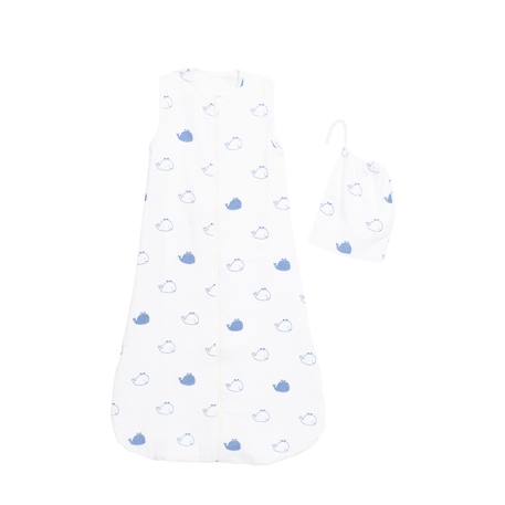 Gigoteuse en coton bio - blue baleine Blanc/bleu 1 - vertbaudet enfant 