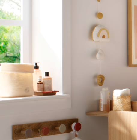 Panière de rangement en double gaze de coton - uni petale Beige+Rose+Rouge+Vert 3 - vertbaudet enfant 
