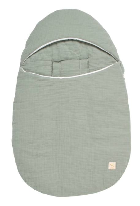 Nid d'ange bébé 5 attaches en double gaze de coton - uni sauge Beige+Rose+Rouge+Vert 7 - vertbaudet enfant 