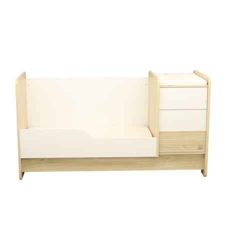 Lit bébé combiné évolutif avec commode à langer 3 tiroirs - paloma Marron/blanc 4 - vertbaudet enfant 