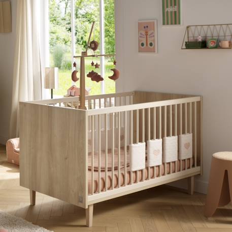 Lit bébé évolutif - little big bed sur pieds bois - paloma Blanc/marron+Marron/beige 9 - vertbaudet enfant 