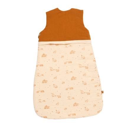 Gigoteuse bébé hiver broderie ours en double gaze de coton - orsino Beige 2 - vertbaudet enfant 