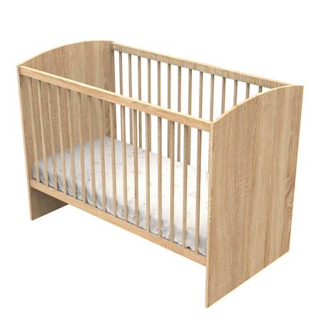 Lit bébé avec têtes de lit arrondies en bois décor chêne doré - azur Marron 1 - vertbaudet enfant 