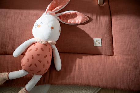 Grand tapis de jeu en double gaze de coton - uni petale Beige+Rose+Rouge+Vert 7 - vertbaudet enfant 