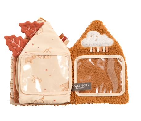 Livre d'éveil sherpa détail brodé - orsino Marron/beige 2 - vertbaudet enfant 