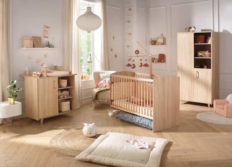 Chambre bébé complète: lit bébé, commode à langer et armoire - sam Beige 1 - vertbaudet enfant 