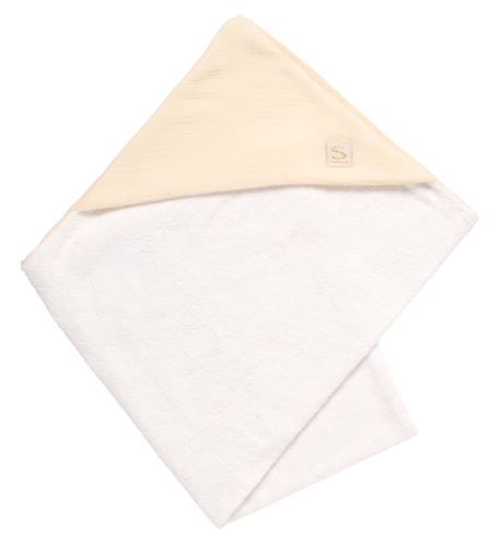 Sortie de bain en double gaze de coton et éponge - uni sauge Beige+Rose+Rouge+Vert 1 - vertbaudet enfant 