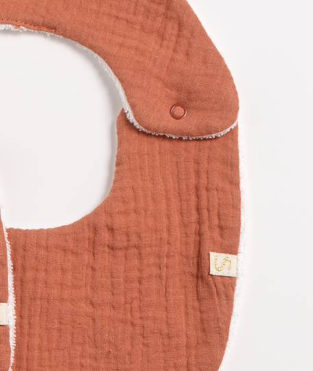 Lot de 2 bavoirs en gaze de coton - uni petale Beige+Rose+Rouge+Vert 6 - vertbaudet enfant 