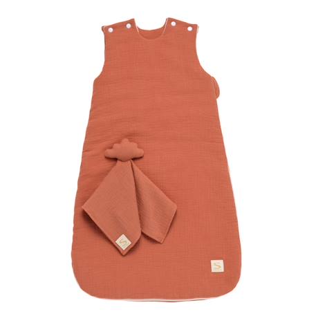 Gigoteuse bébé hiver en double gaze de coton et son doudou mouchoir Beige+Rose+Rouge+Vert 7 - vertbaudet enfant 