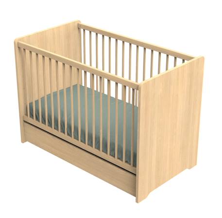 Lit bébé avec têtes de lit arrondies en bois décor chêne miel - vanille Beige+Marron 5 - vertbaudet enfant 