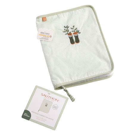 Protège carnet de santé en coton - botanica Vert tilleul 2 - vertbaudet enfant 