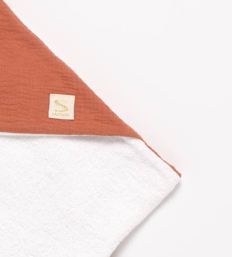 Sortie de bain en double gaze de coton et éponge - uni sauge Beige+Rose+Rouge+Vert 6 - vertbaudet enfant 