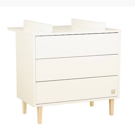 Plan à langer pour commode 3 tiroirs - paloma Blanc+Marron 3 - vertbaudet enfant 