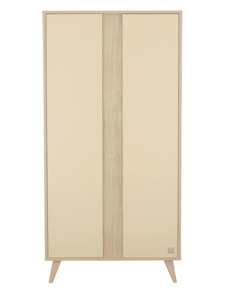 Armoire bébé 2 portes avec pieds bois - melinee Marron/beige 2 - vertbaudet enfant 